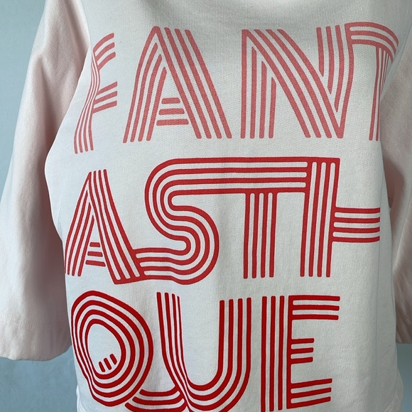 Maeve Anthropologie Light Pink "Fantastique" Oversized Tee - Size XS - Picture 4 of 14